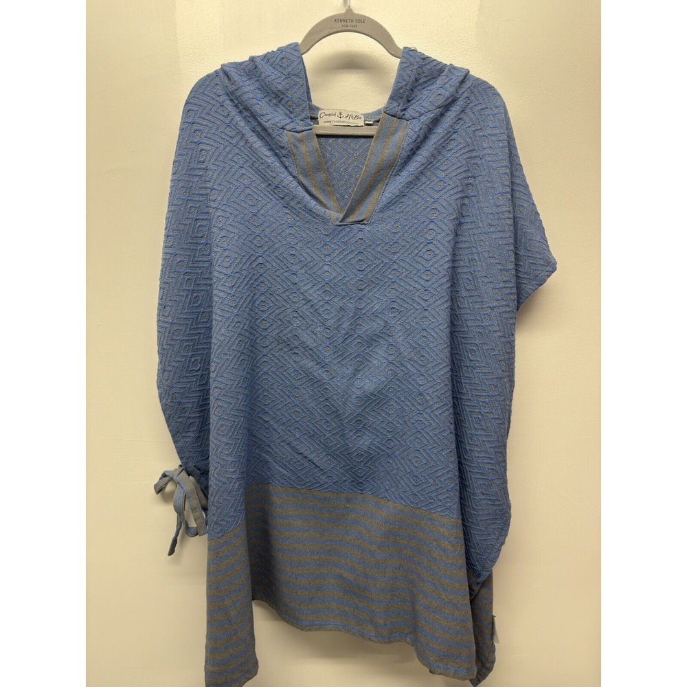 Hooded‎ Poncho Turkish Cotton Beach Robe Hooded Coastal Hobo Small /medium #43